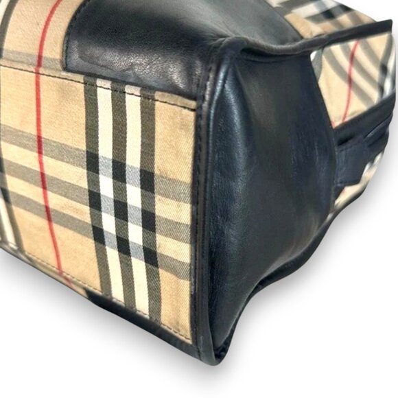 Burberry Vintage Blue Label Nova Check Boston Handbag Satchel with COA - Picture 9 of 16